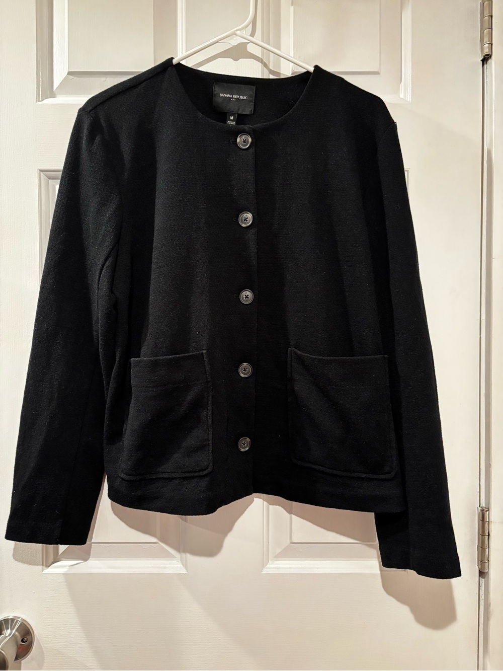 Banana Republic Black Round-Neck Button Cardigan Jacket